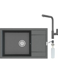 Кухонная мойка и смеситель Велета 78 с дозатором графит PN3002GR PN3102GR PN3201GR Point