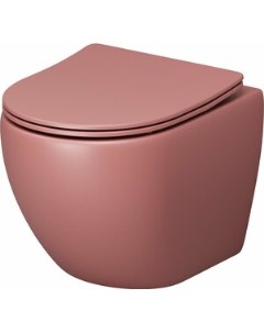 Унитаз подвесной безободковый Color с сиденьем микролифт розовый матовый GR 4455PIMS Grossman