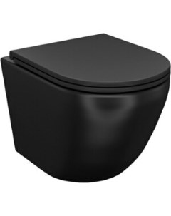 Унитаз подвесной безободковый Blanco с сиденьем микролифт черный матовый BLAR3BMi25 Iddis