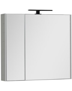 Зеркальный шкаф Латина 80 с светильником белый 179635 179947 Aquanet