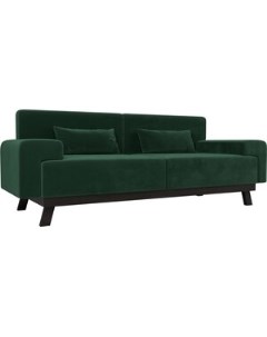 Прямой диван Мюнхен велюр зеленый Артмебель