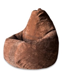 Кресло мешок Груша коричневый микровельвет XL Bean-bag
