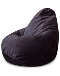 Кресло мешок Груша темно серый микровельвет XL Bean-bag