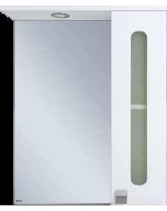 Зеркальный шкаф Урал Э Ура 04060 021П 60x72 см R с подсветкой выключателем белый глянец Misty