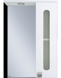 Зеркальный шкаф Урал Э Ура 04050 021П 50x72 см R с подсветкой выключателем белый глянец Misty