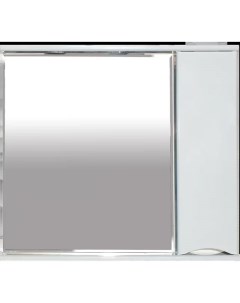 Зеркальный шкаф Элвис П Элв 01085 011П 83 2x74 2 см R с подсветкой выключателем белый глянец Misty