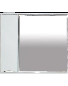 Зеркальный шкаф Элвис П Элв 01085 011Л 83 2x74 2 см L с подсветкой выключателем белый глянец Misty