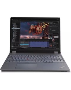 Ноутбук ThinkPad P16 G2 21FBA06GCD 16 IPS Intel Core i7 13700HX 2 1ГГц 16 ядерный 16ГБ DDR5 1ТБ SSD  Lenovo