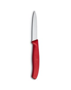 Нож кухонный Swiss Classic для овощей 80мм заточка серрейтор стальной красный Victorinox