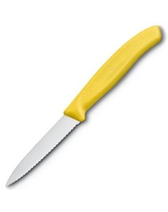 Нож кухонный Swiss Classic для овощей 80мм заточка серрейтор стальной желтый Victorinox