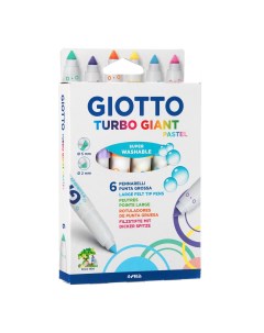 Набор фломастеров утолщенных GIOTTO TURBO GIANT PASTEL 6 цветов пастельные тона Ggiotto