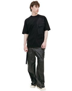 Черная футболка с накладным карманом The viridi-anne