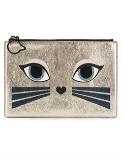 Karl lagerfeld клатч choupette с металлическим отблеском Karl lagerfeld