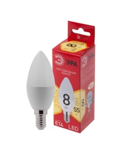 Лампа светодиодная E14 8 Вт 55 Вт свеча 2700 К свет теплый белый Red Line Era