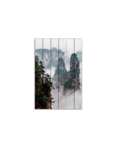 Картина на дереве Горы Китай 100х150 см Белый 100 Дом корлеоне