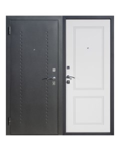 Дверь входная Dominanta левая черный муар ясень белый эмаль 960х2050 мм Ferroni