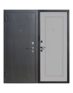 Дверь входная Dominanta левая черный муар ясень серый эмаль 960х2050 мм Ferroni