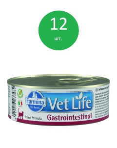 Vet Life Cat Gastrointestinal консервы для кошек при ЖКТ Курица 85 г упаковка 12 шт Farmina vet life