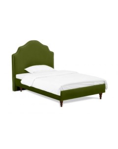 Кровать Princess II L Зеленый 130 Ткань Italia 12 Ножки Италия темно коричневые Ogogo
