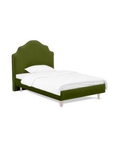 Кровать Princess II L Зеленый 130 Ткань Italia 12 Ножки Конус выбеленное дерево Ogogo