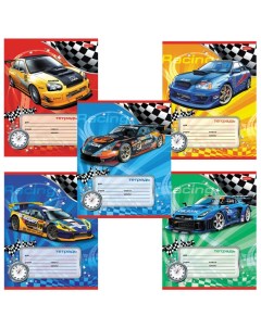 Тетрадь 12л косая линейка А5 Спортивные авто в асс-те Hatber