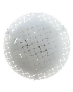 Светильник настенно потолочный Плетёнка 2х60Вт Е27 стекло с декором белый Балтийский стиль