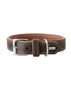 Ошейник для собак Porto 50 (37-43см)/2,8 натуральная кожа коньячный/темно коричневый Hunter