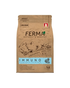 Корм для собак Ferma Immuno для мелких и средних пород, индейка с кроликом сух. 1,5кг Зоогурман