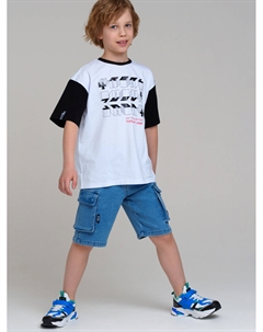 Шорты текстильные джинсовые для мальчиков Playtoday tween