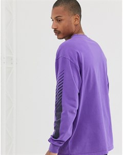 Фиолетовая футболка с длинным рукавом и принтом CRL By Corella