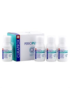 Жидкость ополаскиватель для полости рта с содержанием хлоргексидина 0 05 Perio Plus Balance 4 х 100  Curaprox