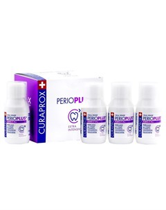 Жидкость ополаскиватель для полости рта с содержанием хлоргексидина 0 20 Perio Plus Forte 4 х 100 мл Curaprox
