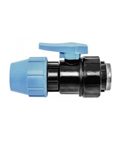 Кран шаровой ПНД компрессионный переходной 25х3/4 ВР(г) Unidelta