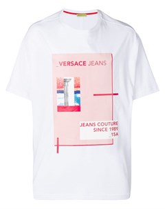 Versace jeans футболка оверсайз с графичным принтом s белый Versace jeans