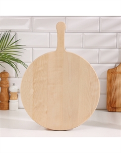 Доска разделочная деревянная с ручкой, 34×2 см, круглая Nobrand