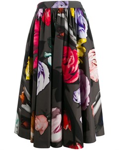 Prada плиссированная юбка с цветочным принтом Prada