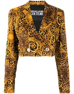Versace jeans couture укороченный жакет с принтом baroque s золотистый Versace jeans couture