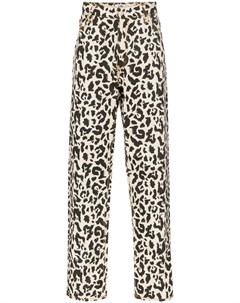 Eytys прямые брюки из денима с леопардовым принтом 28 нейтральные цвета Eytys