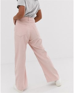 Розовые вельветовые брюки с широкими штанинами Vero moda petite