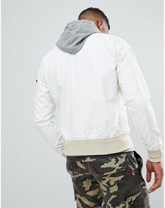 Белый хлопковый бомбер Ground Crew Alpha industries