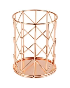 Подставка-стакан для канцелярских принадлежностей Rose Gold круглая Meshu