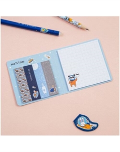 Флажки-закладки и самоклеящиеся блоки Space adventure, 74х74мм, 60х15мм, 25л Meshu