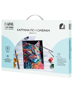 Картина по номерам Неоновый кот, 30 х 40 см, на холсте Три совы