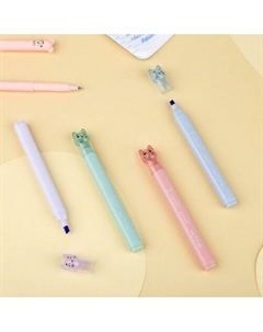 Набор текстовыделителей Paw pastel, 4 цвета, пастельные цвета, 1-4мм Meshu