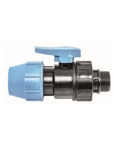 Кран шаровой ПНД компрессионный переходной 32х1 НР(ш) Unidelta