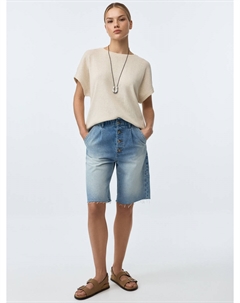 Джинсовые шорты бермуды на резинке Sela