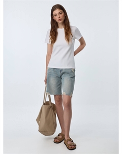 Рваные джинсовые шорты с высокой посадкой Sela