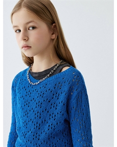Короткий джемпер ажурной вязки для девочек Sela