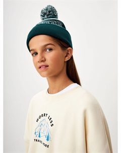 Вязаная шапка с помпоном для девочек Sela