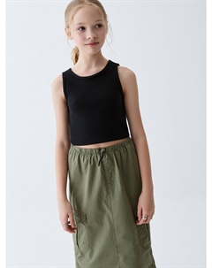 Укороченный топ в рубчик для девочек Sela